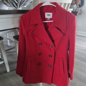 Old Navy Women's Bold Red Peacoat
